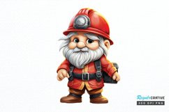 Funny Fireman Gnome Sublimation PNG Clipart Product Image 1
