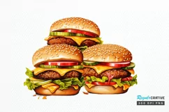 Big Hamburgers Sublimation PNG Clipart Product Image 1