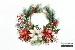 Christmas Holiday Wreath PNG Clipart Product Image 1