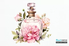 Vintage Perfume Bottles Watercolor PNG Clipart Product Image 1