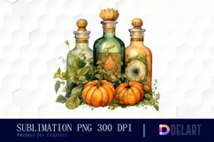 Watercolor Halloween Witches Potion PNG Clipart Product Image 1