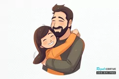 Dad and Daughter Father's Day PNG Clipart Product Image 1