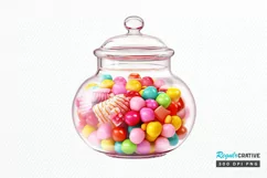 Fancy Clear Glass Candy Jar PNG Clipart Product Image 1