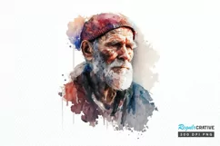 Watercolor Old Man PNG Clipart Product Image 1