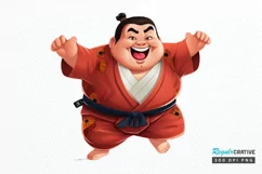 Funny Japanese Sumo Wrestler PNG Clipart Product Image 1