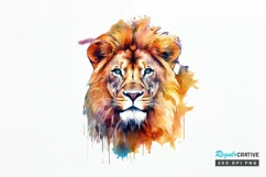Watercolor Lion Wall Art PNG Clipart Product Image 1