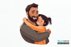Dad and Daughter Father's Day PNG Clipart Product Image 1
