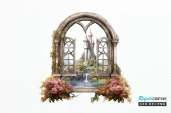 Fairy Castle Window Sublimation PNG Clipart Product Image 1