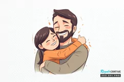Dad and Daughter Father's Day PNG Clipart Product Image 1