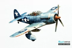 Fighter Aircraft Watercolor PNG Clipart Product Image 1