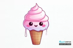 Artistic Drawing Kawaii Ice Cream PNG Clipart Product Image 1