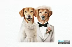Dog Bride and Dog Groom PNG Clipart Product Image 1