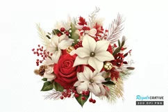 Christmas Flower Bouquet PNG Clipart Product Image 1