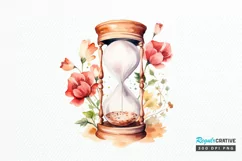 Hourglass Flower Watercolor PNG Clipart Product Image 1