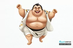 Funny Japanese Sumo Wrestler PNG Clipart Product Image 1