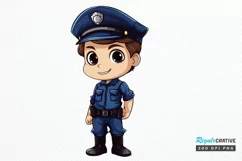 Cute Police Officer Boy PNG Clipart Product Image 1