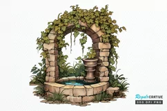 Stone Wells and Vines PNG Clipart Product Image 1