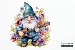 Watercolor Rockstar Gnome PNG Clipart Product Image 1