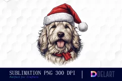 Watercolor Cozy Dog Christmas PNG Clipart Product Image 1