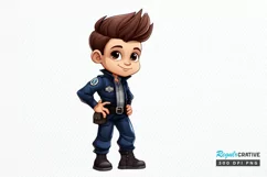 Cute Police Officer Boy PNG Clipart Product Image 1