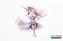 Ballerina Unicorns PNG Clipart Product Image 1