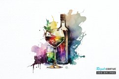 Watercolor Alcohol clipart png clipart Product Image 1