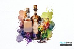 Watercolor Alcohol clipart png clipart Product Image 1