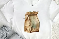 Watercolor Paper Bag PNG Clipart Product Image 2