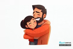 Dad and Daughter Father's Day PNG Clipart Product Image 1