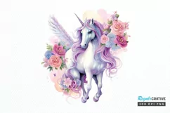 Fairy Unicorn Sublimation PNG Clipart Product Image 1
