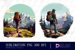 Hiking Watercolor Sublimation Art Product Image 1