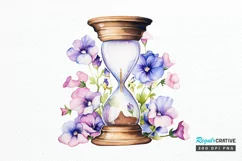 Hourglass Flower Watercolor PNG Clipart Product Image 1