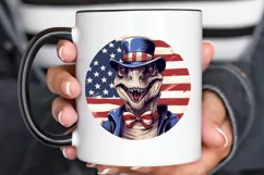 Funny 4th of July T-rex Sublimation PNG Clipart Product Image 2