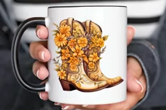 Western Floral Boots Sublimation PNG Clipart Product Image 2