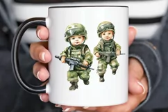 Baby Military Army Watercolor PNG Clipart Product Image 2