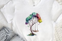 Watercolor Tree Swings PNG Clipart Product Image 2
