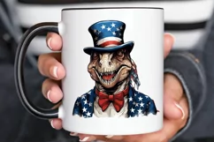 Funny 4th of July T-rex Sublimation PNG Clipart Product Image 2