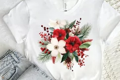 Christmas Flower Bouquet PNG Clipart Product Image 2
