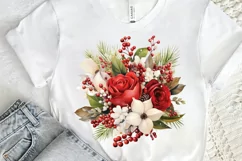 Christmas Flower Bouquet PNG Clipart Product Image 2