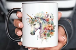 Watercolor Cute Unicorn PNG Clipart Product Image 3