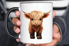 Baby Highland Cow Illustrations PNG Clipart Product Image 2