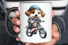 Puppy Riding Bike Sublimation PNG Clipart Product Image 2