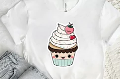 Cute Kawaii Cupcakes Valentine Stickers PNG Clipart Product Image 2
