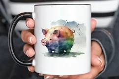 Watercolor Piggy Bank PNG Clipart Product Image 3