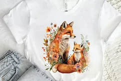 Watercolor Cute Mom And Baby Fox PNG Clipart Product Image 2