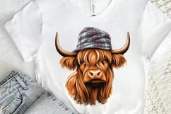 Cute Highland Cow Sublimation PNG Clipart Product Image 2