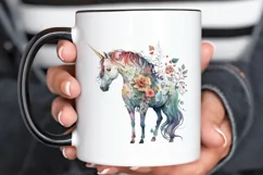 Watercolor Cute Unicorn PNG Clipart Product Image 3