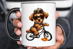 Puppy Riding Bike Sublimation PNG Clipart Product Image 2