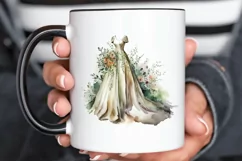 Watercolor Wedding Dress PNG Clipart Product Image 3