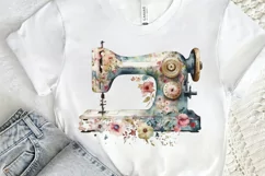 Watercolor Floral Sewing Machines PNG Clipart Product Image 2